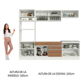 Cocina Integral 270cm Blanco/Marrón Glamy 10