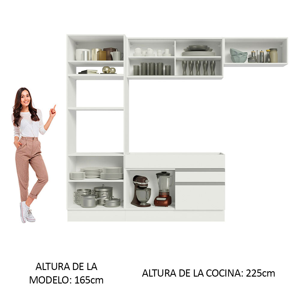 Cocina Integral 270cm Blanco Glamy 11