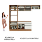 Cocina Integral 270 cm Con Mueble para Horno Marrón/Blanco Glamy Madesa