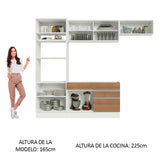 Cocina Integral 270cm Blanco/Marrón Glamy 11