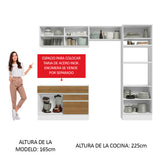 Cocina Integral 270cm Blanco/Marrón Glamy 12