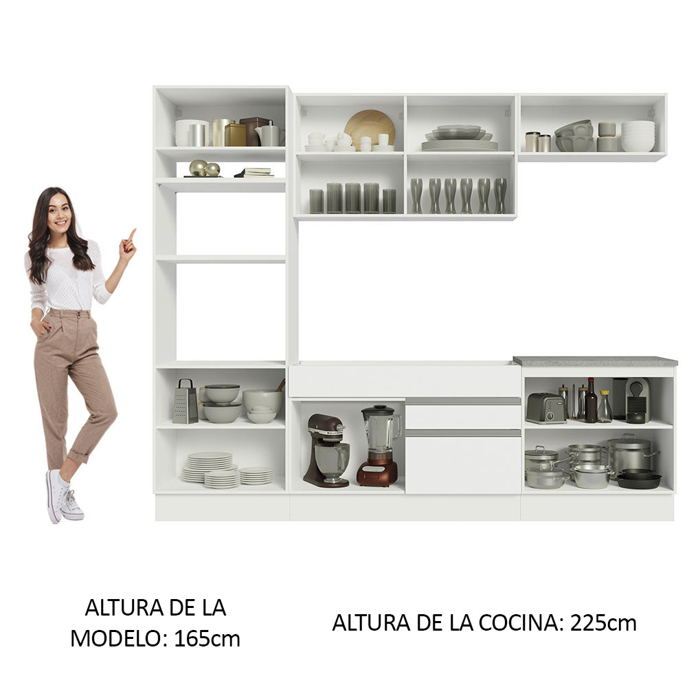 Cocina Integral 270cm Blanco Glamy 13