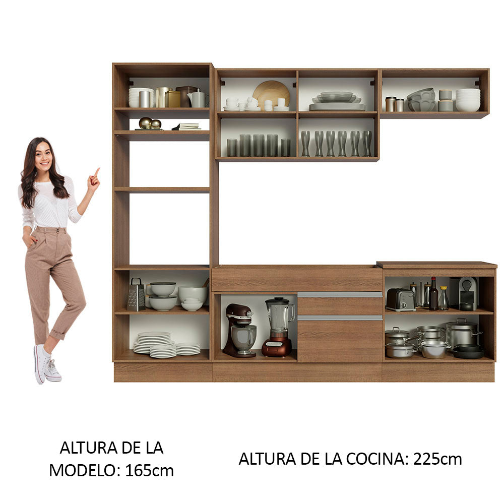 Cocina Integral 270cm Marrón Glamy 13