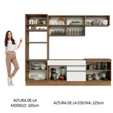 Cocina Integral 270cm Marrón/Blanco Glamy 13