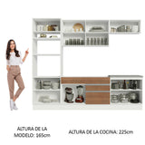 Cocina Integral 270cm Blanco/Marrón Glamy 13