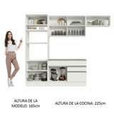 Cocina Integral 270cm Blanco Glamy 14