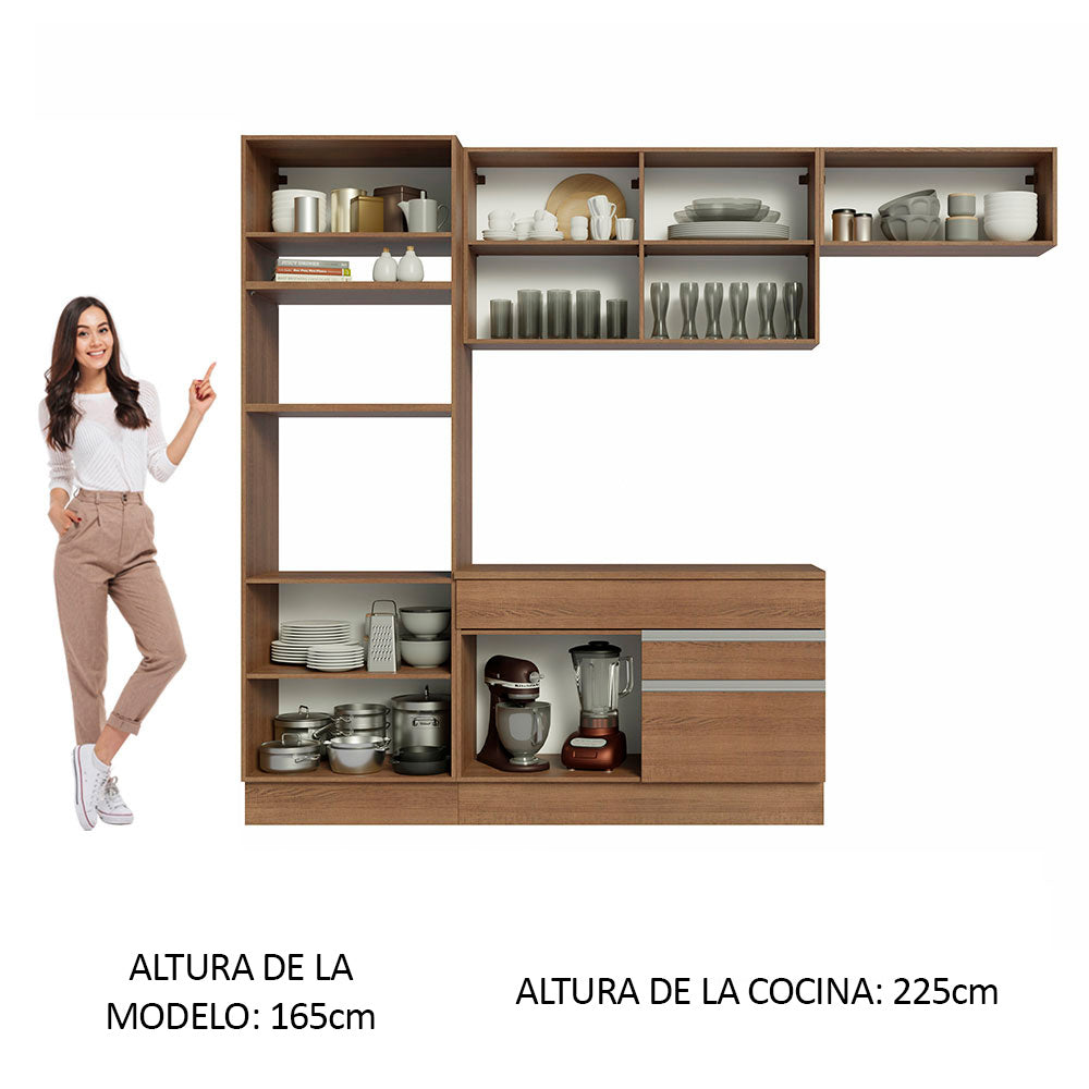 Cocina Integral 270cm Marrón Glamy 14