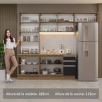 Cocina Integral 270 cm Con Vitrina Marrón/Negro Glamy Madesa