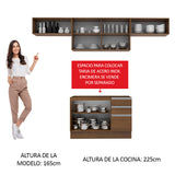 Cocina Integral 280cm Marrón Glamy 01