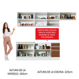 Cocina Integral 280cm Blanco/Marrón/Blanco Glamy 03
