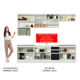 Cocina Integral 280cm Blanco/Negro Glamy Genova