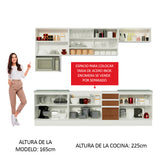 Cocina Integral 280cm Blanco/Marrón/Blanco Glamy 04