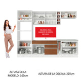 Cocina Integral 290 cm Blanco/Marrón/Blanco Vicenza 12