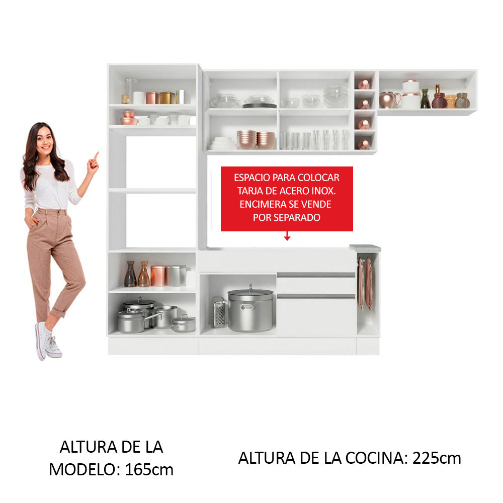 Cocina Integral 290 cm Blanco Safira 04