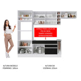 Cocina Integral 290cm Blanco/Negro/Marrón Glamy 04