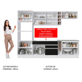 Cocina Integral 290cm Blanco/Negro/Blanco Glamy 07