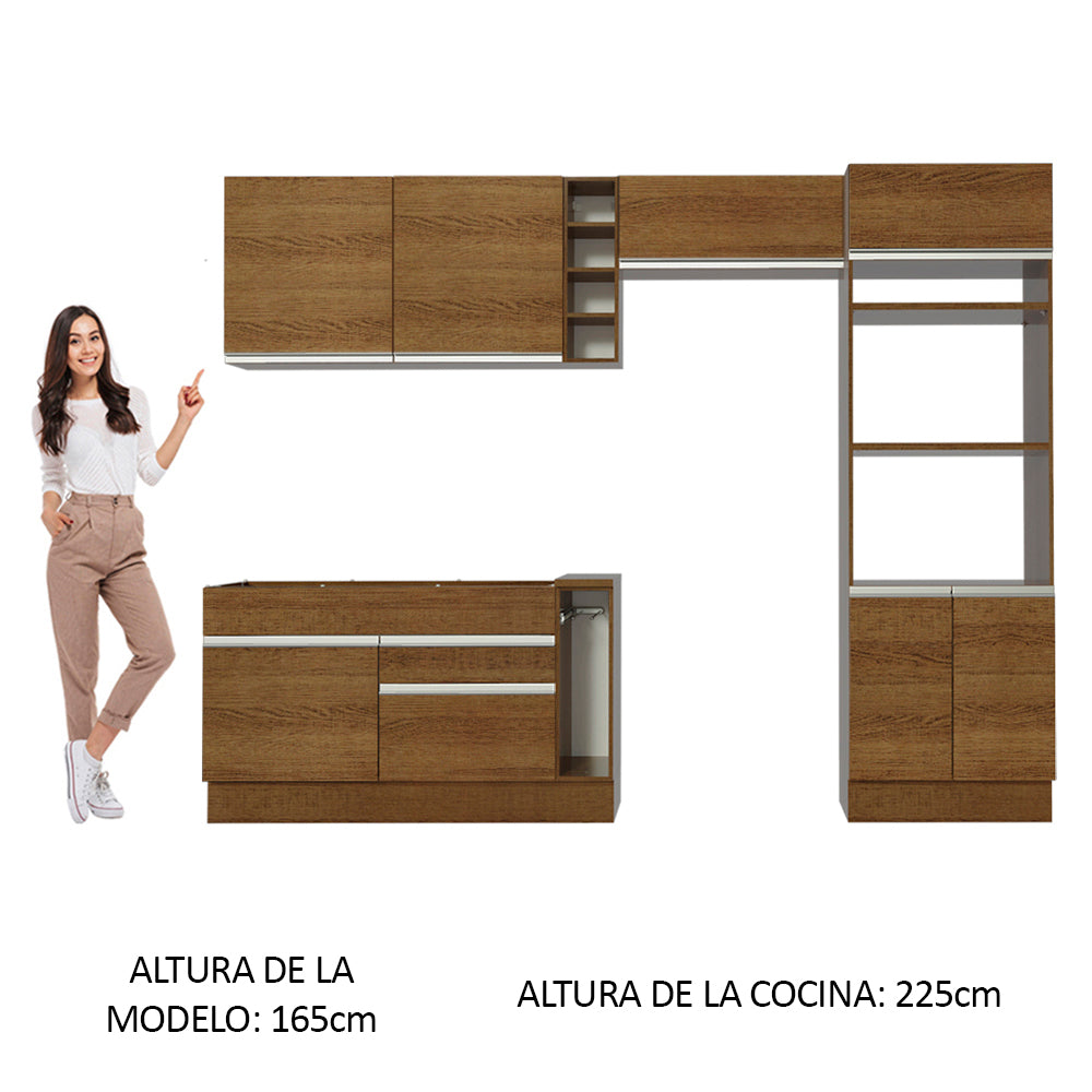 Cocina Integral 290cm Marrón Cristal 09