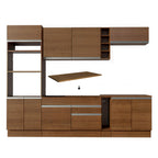 Cocina Integral 290 x 52 cm 9 Puertas 2 Cajones Con Mueble para Horno Marrón Glamy Madesa 12