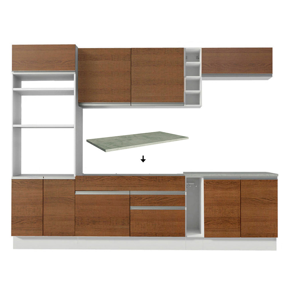 Cocina Integral 290 cm Blanco/Marrón Vicenza 12
