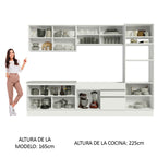 Cocina Integral 310 cm Con Mueble para Horno Blanco Glamy Madesa