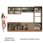 Cocina Integral 310 cm Con Mueble para Horno Marrón Glamy Madesa