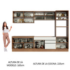 Cocina Integral 310 cm Con Mueble para Horno Marrón/Blanco Glamy Madesa