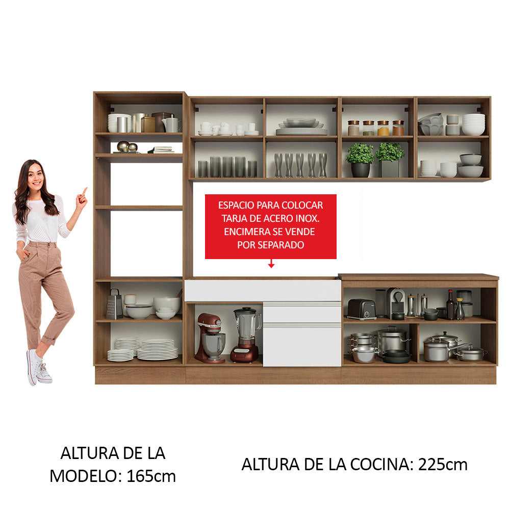 Cocina Integral 310 cm Con Mueble para Horno Marrón/Negro Madesa