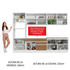 Cocina Integral 310 cm Con Mueble para Horno Blanco/Marrón Glamy Madesa