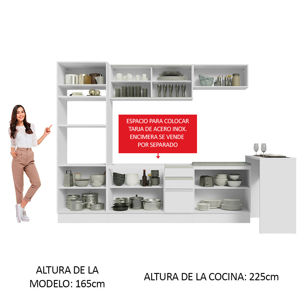 Cocina Integral 315 cm Blanco Glamy 01