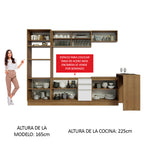 Kit Cocina Integral 315 cm y Barra de Cocina Marrón/Blanco Glamy Madesa