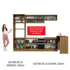 Kit Cocina Integral 315 cm y Barra de Cocina Marrón/Negro Glamy Madesa