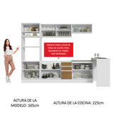 Cocina Integral 315 cm Blanco/Marrón Glamy 01