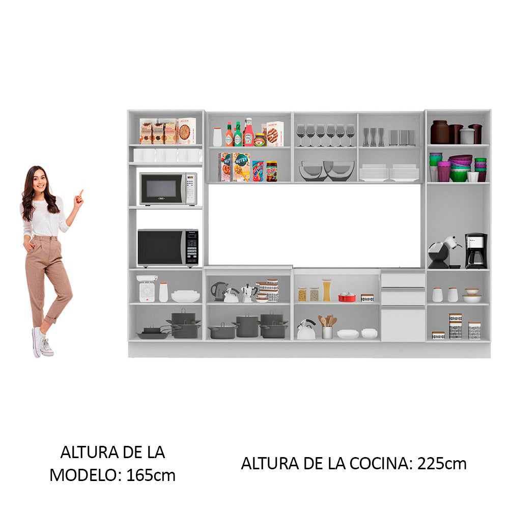 Cocina Integral 330cm Blanco Glamy 02