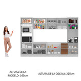 Cocina Integral 330cm Blanco/Marrón Glamy 02