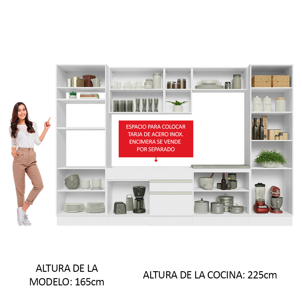 Cocina Integral 330cm Blanco Glamy 03