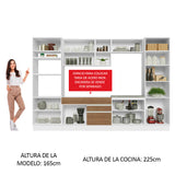 Cocina Integral 330cm Blanco/Marrón Glamy 03