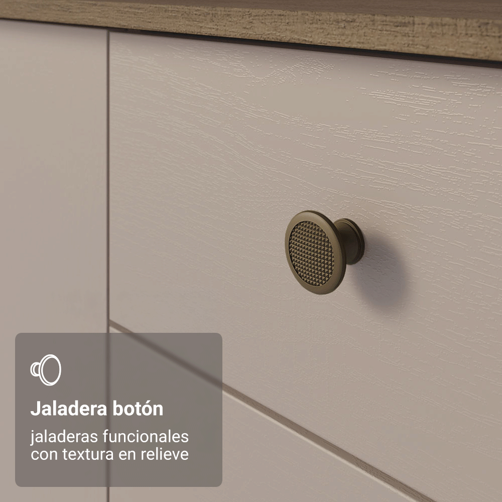 Cocina Compacta 235 cm Con Mueble para Horno Marrón/Crema Gourmet Madesa