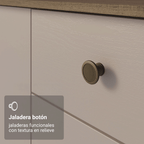 Cocina Compacta 235 cm Con Mueble para Horno Marrón/Crema Gourmet Madesa