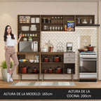 Cocina Compacta 235 cm Con Mueble para Horno Marrón/Crema Gourmet Madesa