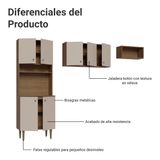 Cocina Integral 235cm Marrón/Crema Gourmet Madesa 03