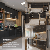 Cocina Integral 120 cm Marrón/Negro Lux Madesa 01