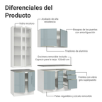 Cocina Compacta 190 cm Con Vitrina Blanco/Gris Lux Madesa