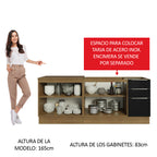 Kit 2 Gabinetes Bajos de Cocina 200 cm Sin Encimera Marrón/Negro Lux Madesa