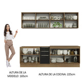 Cocina Integral 240cm Lux Marrón/Negro 05