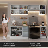 Cocina Integral con Accesorios 240cm Lux Blanco/Gris