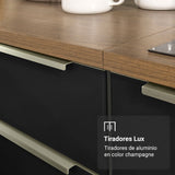 Cocina Integral 240cm Marrón/Negro Lux 08