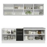 Cocina Integral 240 cm Blanco/Negro Lux Madesa 09