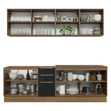 Cocina Integral 240 cm Marrón/Negro Lux Madesa 09