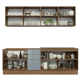 Cocina Integral 240 cm Marrón/Gris Lux Madesa 09