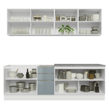 Cocina Integral 240 cm Blanco/Gris Lux Madesa 09